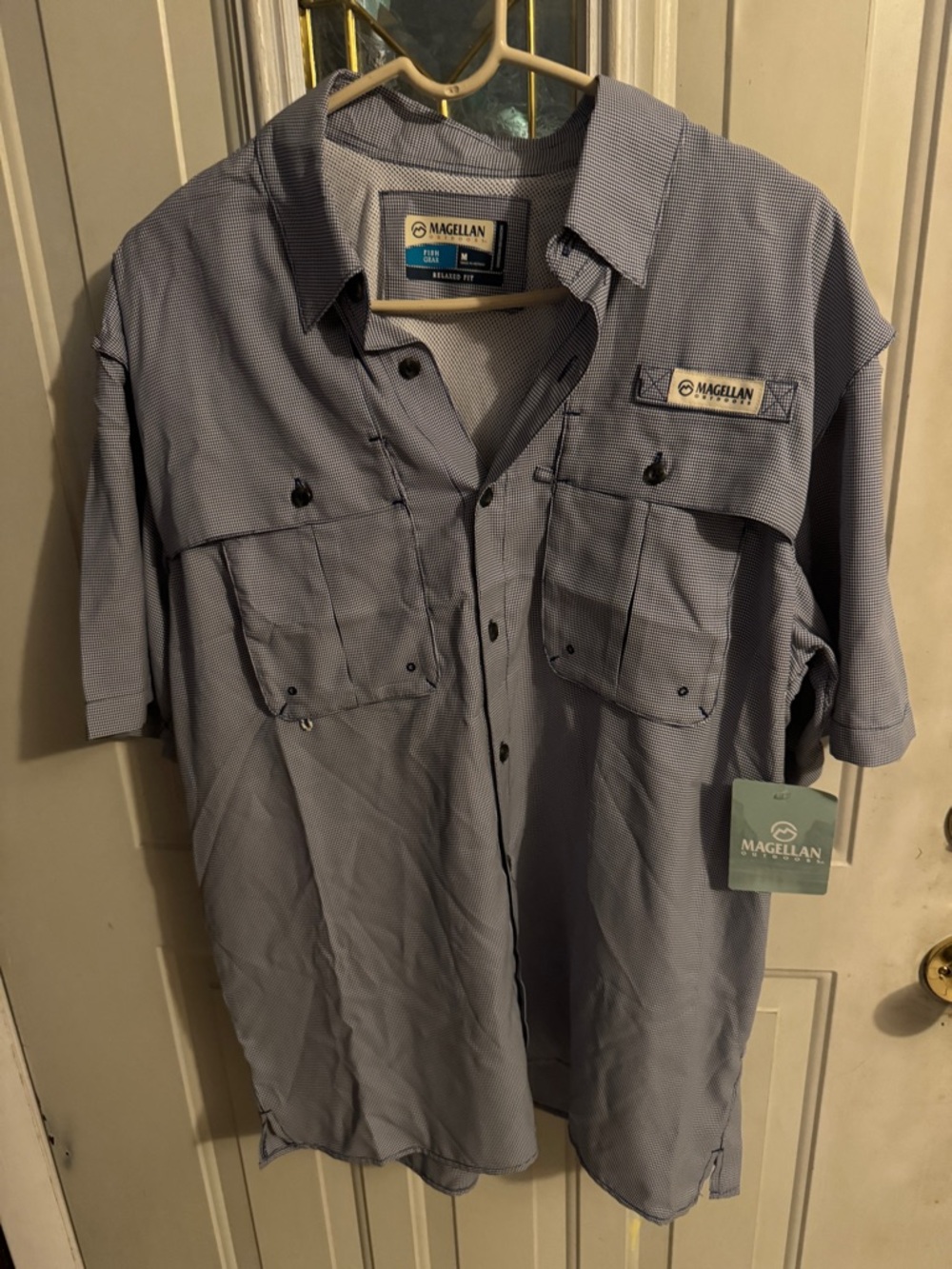 Magellan Outdoors Men's Short-Sleeve Button-Down Shirt - Light Blue